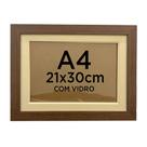 Moldura Dupla Quadro A4 21x30cm Diploma Certificado Foto com Vidro