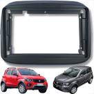 Moldura fiat mobi painel dvd multimídia 9 polegadas 2 din automotiva 2016 a 2019 89/j30 preto