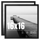 Moldura fotográfica LaVie Home 16x16 preta, pacote com 2