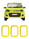 Moldura Grade Frontal Uno Furgão 1.4 2011 A 2014 Amarelo Amarelo