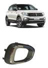 Moldura Grade Milha Cinza Aro Cromado T-cross 2019 2020 2021