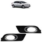 Moldura Grade Milha Civic LXR LXS 2015 2016 Preto Aro Cromado Furo Milha