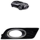 Moldura Grade Milha Civic LXS 2015 2016 Preto Aro Cromado Furo Milha