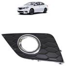 Moldura Grade Milha Sentra 2017 2018 2019 2020 Preto Furo Milha Aro Cromado Acabamento Texturizado