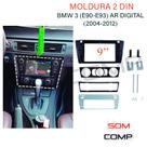 MOLDURA MULTIMIDIA BMW 3 (E90-E93) COM AR DIGITAL - PRETO TELA 9" - (2004 até 2012)