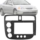 Moldura Painel 2 Din 9" Polegadas Civic 2001 até 2006 Preto Fosco Ar Analógico