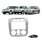 Moldura Painel 2 Din Multimidia Dvd Mp5 Gol Parati Saveiro G4 Prata