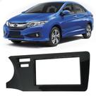 Moldura Painel 2 Din Som Dvd Honda New City 2015 à 2017 2 Furos Black Piano