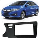 Moldura Painel 2 Din Som Dvd Honda New City 2015 à 2017 2 Furos Expex Black Piano