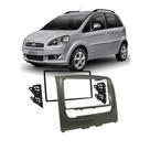 Moldura Painel Dvd 2 din Fiat Nova Idea 2013 em Diante Prata