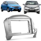 Moldura Painel Honda Fit 2009 A 2014 Para Multimídia 10 Polegadas Prata