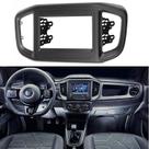 Moldura Para Multimidia Mp5 Painel Som Tela Carro Decorativa Preta Resistente Fiat Nova Strada 2021 a 2024