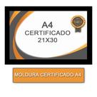 Moldura para Quadro Certificado Com Vidro A4 21X30 - PRETO