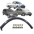 Moldura Paralama Dianteira Corsa 2004 até 2012 Montana Sport 2008 até 2011 Preta Kit Porca