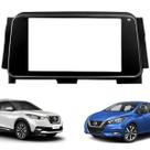 Moldura Preta 7 Polegadas 2 Din Nissan Versa 2021 2022 2023