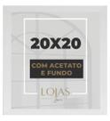 Moldura Quadro 20x20cm Com Acetato Poste Certificado fotos Imagem - Branco