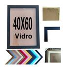 Moldura Quadro 40X60 lisa laqueada madeira premiu com vidro e fundo Moldura Quadro 40X60 lisa laqueada madeira premiu com vidro e fundo