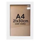 Moldura Quadro A4 21x30 Diploma Certificado Foto com Vidro - Várias Cores