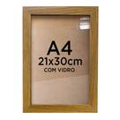 Moldura Quadro A4 21x30 Diploma Certificado Foto com Vidro - Várias Cores