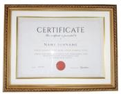 Moldura Quadro A4 Diploma 21x30 com Paspatur de Luxo com Vidro e Fundo