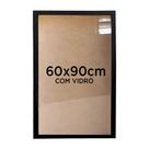 Moldura Quadro Caixa Alta 4,5cm 60x90cm Foto Poster Ilustração Com Vidro - Várias Cores