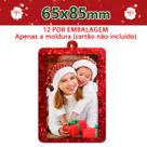 Molduras de Natal com Glitter Vermelho 65x85mm - Kit 12 Unid Molduras de Natal com Glitter Vermelho 65x85mm - Kit 12 Unid