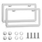 Molduras de Placas Veiculares Lengnoyp - Em Prata Sólida, Antiferrugem (2 Unidades)