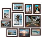 Molduras para fotos, colagem, decoração de parede, pacote com 10, marrom claro