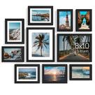 Molduras para fotos, colagem, decoração de parede, pacote com 10 unidades, preto