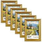 Molduras para fotos TWING Rustic Gold 5x7, conjunto de 6 para parede