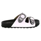 Moleca Papete Feminina Branco e Preto com Fivelas