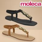 Moleca - Sandália Rasteirinha Detalhe Dourado - Ref.: 5558.109 Cor:PretoTamanho:39