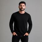 Moletinho Masculino Preto Moletom Leve e Confortavel Liso