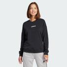 Moletom Adidas Logo Linear Feminino Preto e Branco