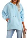 Moletom AlvaQ Oversized para mulheres 2024, outono, azul celeste