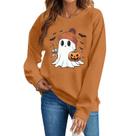 Moletom ASTANFY Halloween Ghost Pumpkin Coffee Lover