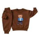 Moletom Bebê Infantil Flanelado Menino Conjunto de Frio Peluciado Inverno Presente Premium Abrigo