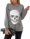 Moletom Blooming Jelly Halloween Skull Graphic feminino 2024