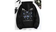 Moletom Blusa De Frio Raios Borboleta Bolso Cordão Capuz