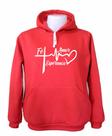 Moletom Blusa Frio Feminino Casaco Capuz Amor Fé Esperança Moletom Blusa Frio Feminino Casaco Capuz Amor Fé Esperança