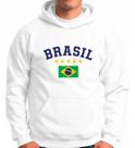 Moletom Brasil Copa Blusa De Frio Em Algodão e Poliéster Com Bolso Capuz Ajustável Branco Vibe Co.
