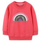 Moletom Bumeex Toddler Girl Rainbow com gola redonda rosa 3T