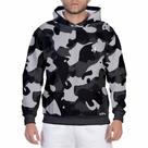 Moletom Camuflado Masculino Blusa de Frio Com Capuz Flanelada Casaco com Bolsos Laterais