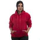 Moletom Canguru Blusa de Frio com Capuz Lisa Feminino cor Vermelho