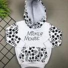 Moletom Canguru c/ Capuz Para Bebê TAM. 01 Branco Mickey
