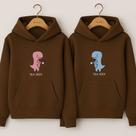 Moletom Canguru Dinossauro Tea-Rex Casal Namorados Combinados Casaco Masculino Unissex