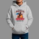 Moletom Canguru Infantil Basico Masculino Casual Estiloso Inverno Capuz e Bolso America Cowboy