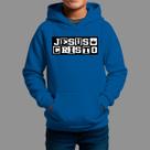 Moletom Canguru Infantil Basico Masculino Casual Moda Religiosa Inverno Blusa De Frio Tecido Macio Jesus Cristo Black