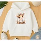 Moletom Canguru Infantil Estampa Girafa no Balanço Lindo Agasalho Blusa de Frio Manga Longa Diversão