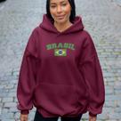 Moletom Canguru Unissex Com Capuz Estampa Brasil Bandeira Bolso Frontal Casual Confortável Premium Moletom Canguru Unissex Com Capuz Estampa Brasil Bandeira Bolso Frontal Casual Confortável Premium